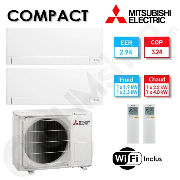 Mitsubishi Electric Bi-split MXZ-2F53VF + 1 x MSZ-AY20VGK + 1 X MSZ-AY35VGK (5.3 kW) — photo 1 (Climshop)